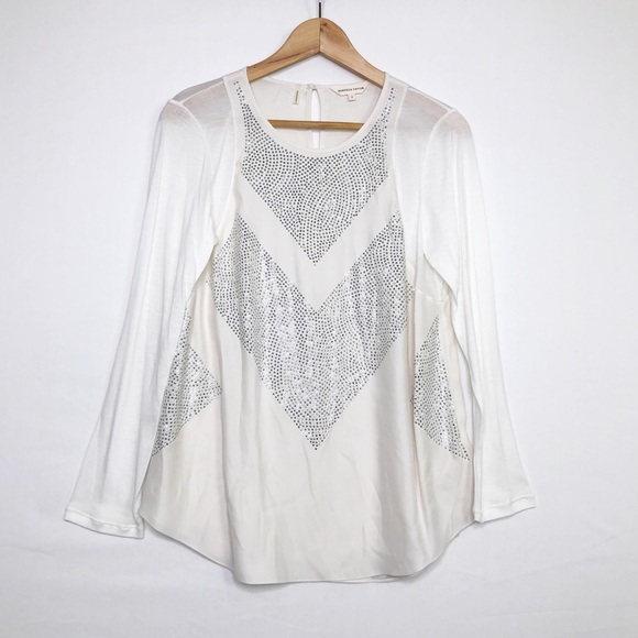 Rebecca Taylor cream embellished silk top - Picture 10 of 10